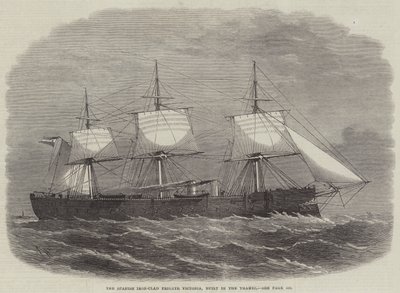 Het Spaanse IJzeren Fregat Victoria, gebouwd aan de Theems door Edwin Weedon